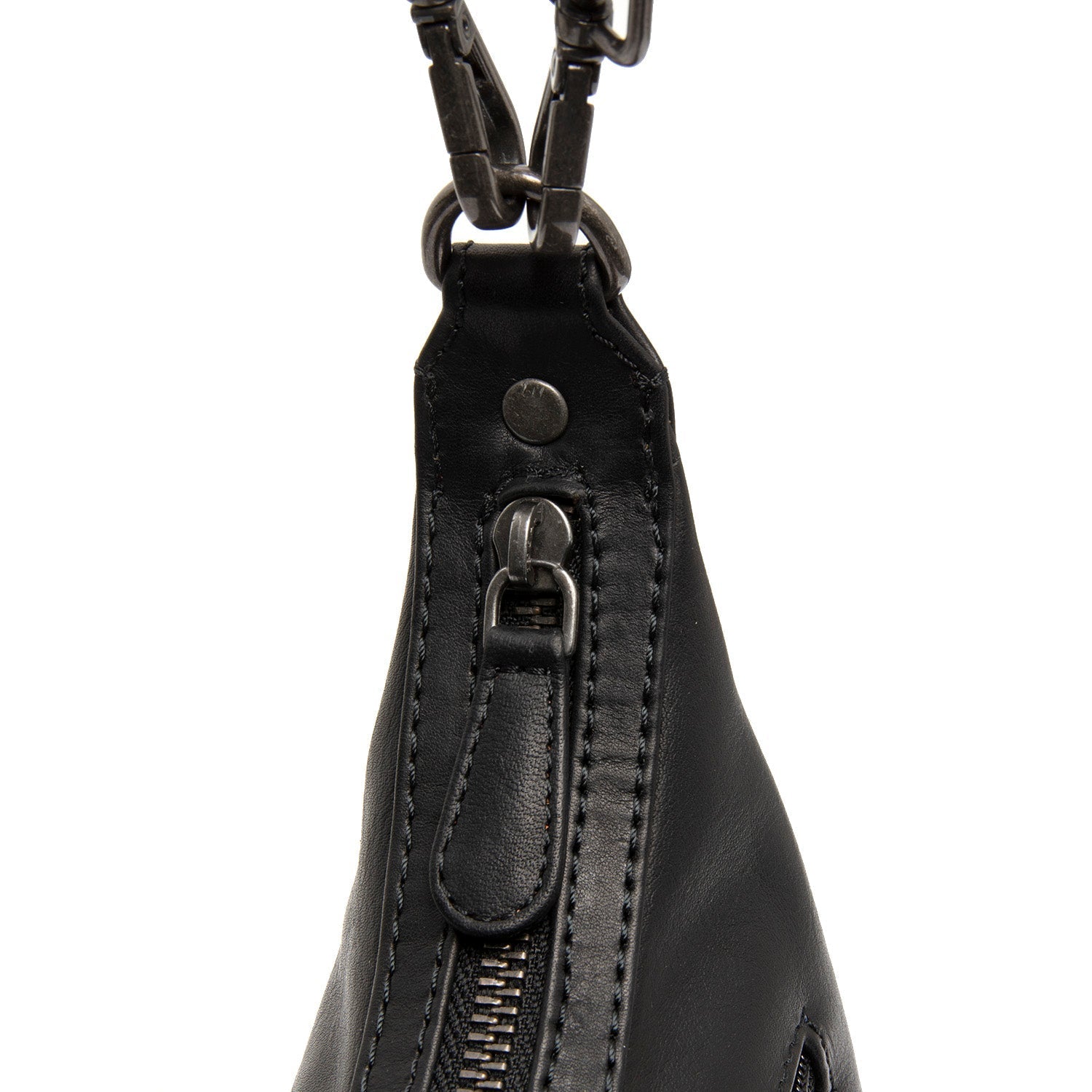 Black Leather Shoulder Bag Nancy, detail view 3
