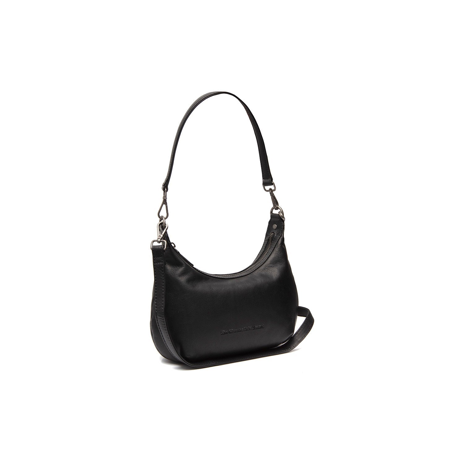 Black Leather Shoulder Bag Nancy, front view