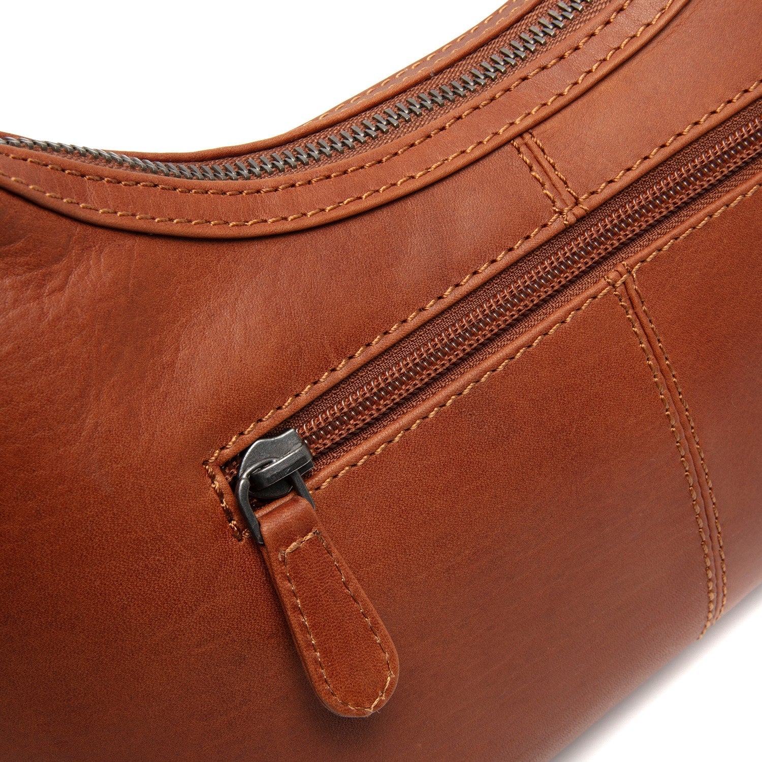Cognac Leather Shoulder Bag Nancy, detail view 5