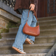 Cognac Leather Shoulder Bag Nancy, product view 3