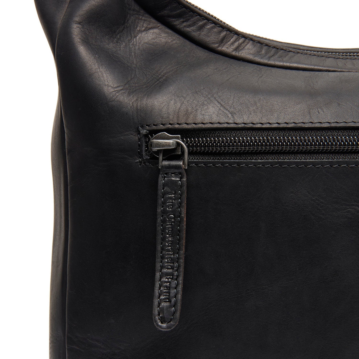 Black Leather Shoulder Bag Olvia, product view 3