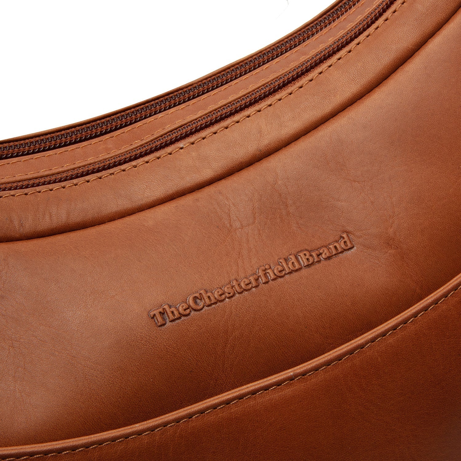 Cognac Leather Shoulder Bag Olvia, detail view 5