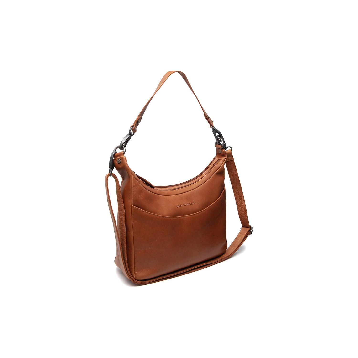 Cognac Leather Shoulder Bag Olvia, front view
