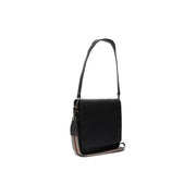 Black Leather Shoulder Bag Osuna, front view