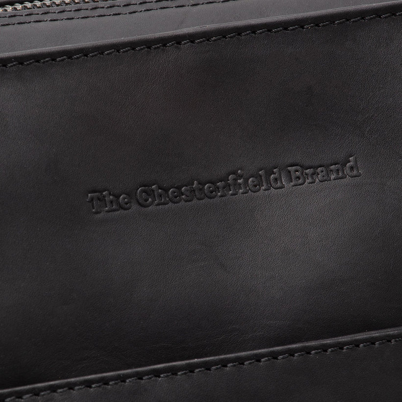 Black Leather Shoulder Bag Pretoria, front view