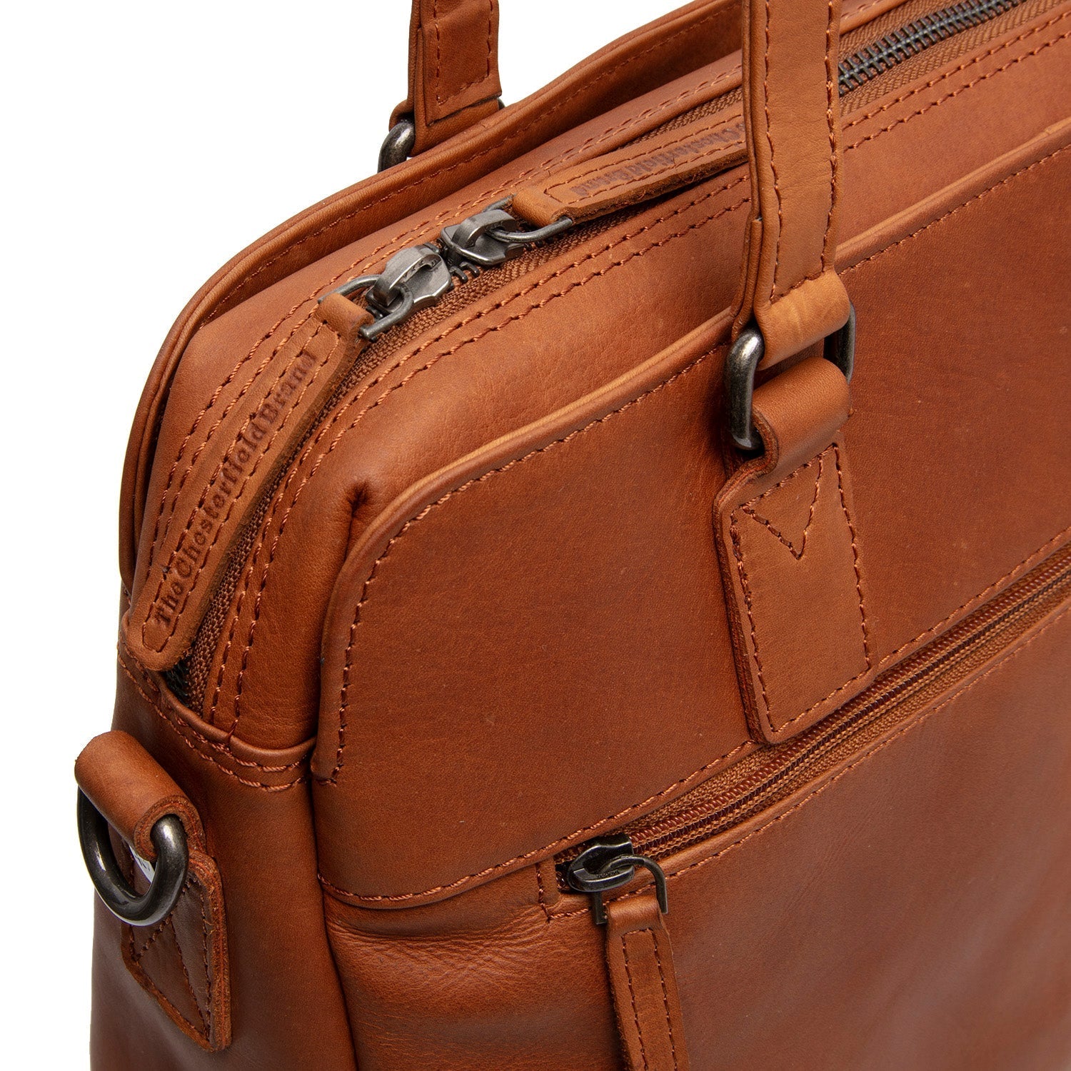 Cognac Leather Shoulder Bag Pretoria, detail view 3