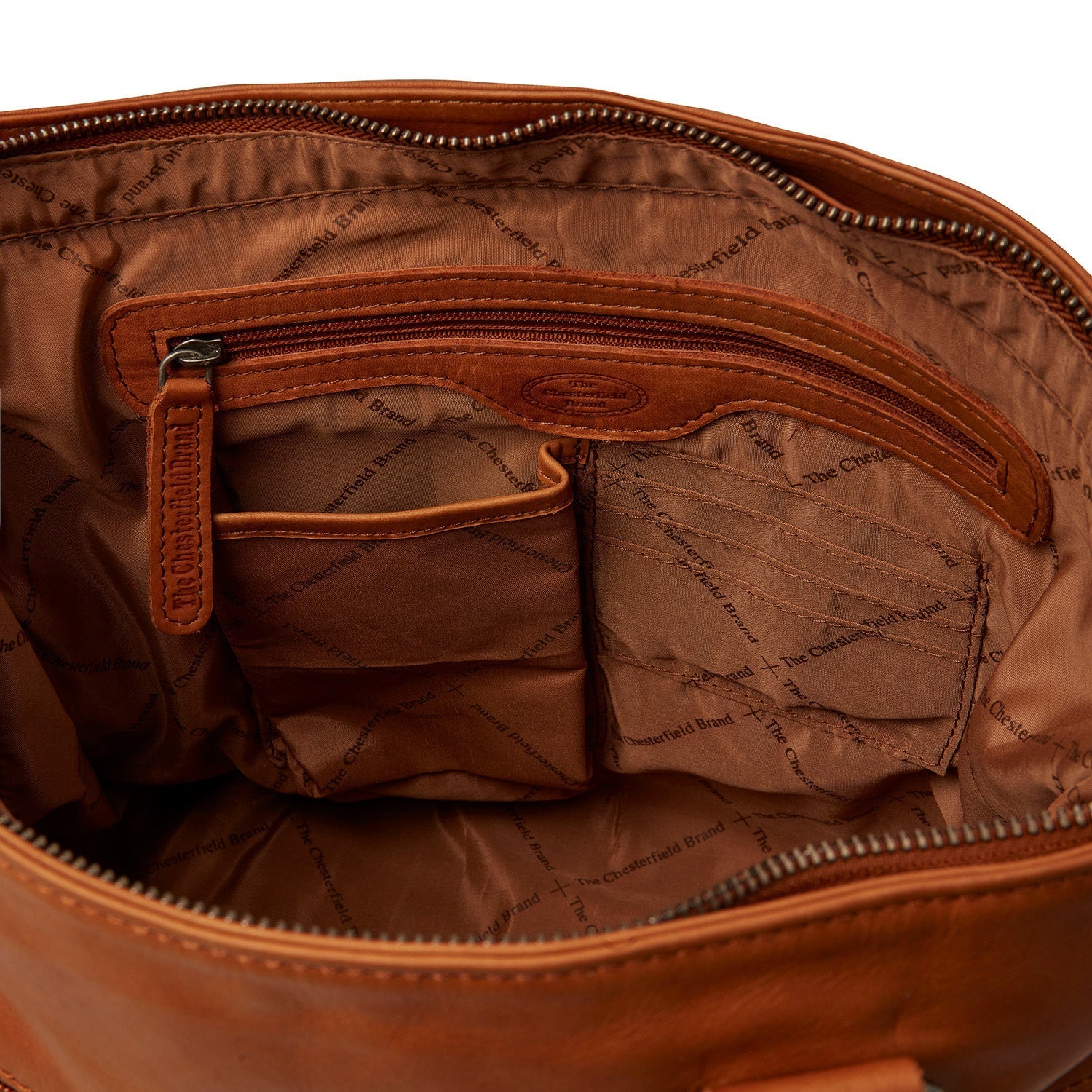 Cognac Leather Shoulder Bag Rome, detail view 1