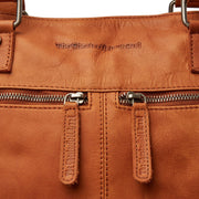 Cognac Leather Shoulder Bag Rome, detail view 3