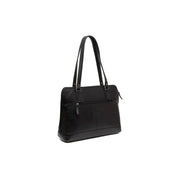 Black Leather Shoulder Bag Selvino, detail view 4