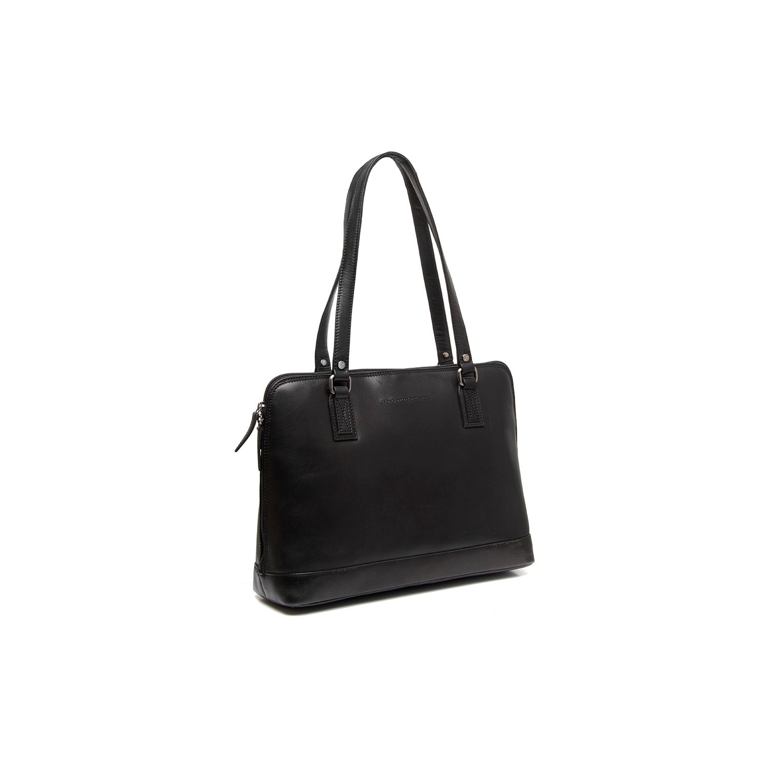 Black Leather Shoulder Bag Selvino, front view