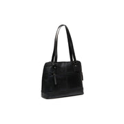 Black Leather Shoulder Bag Seron, detail view 4
