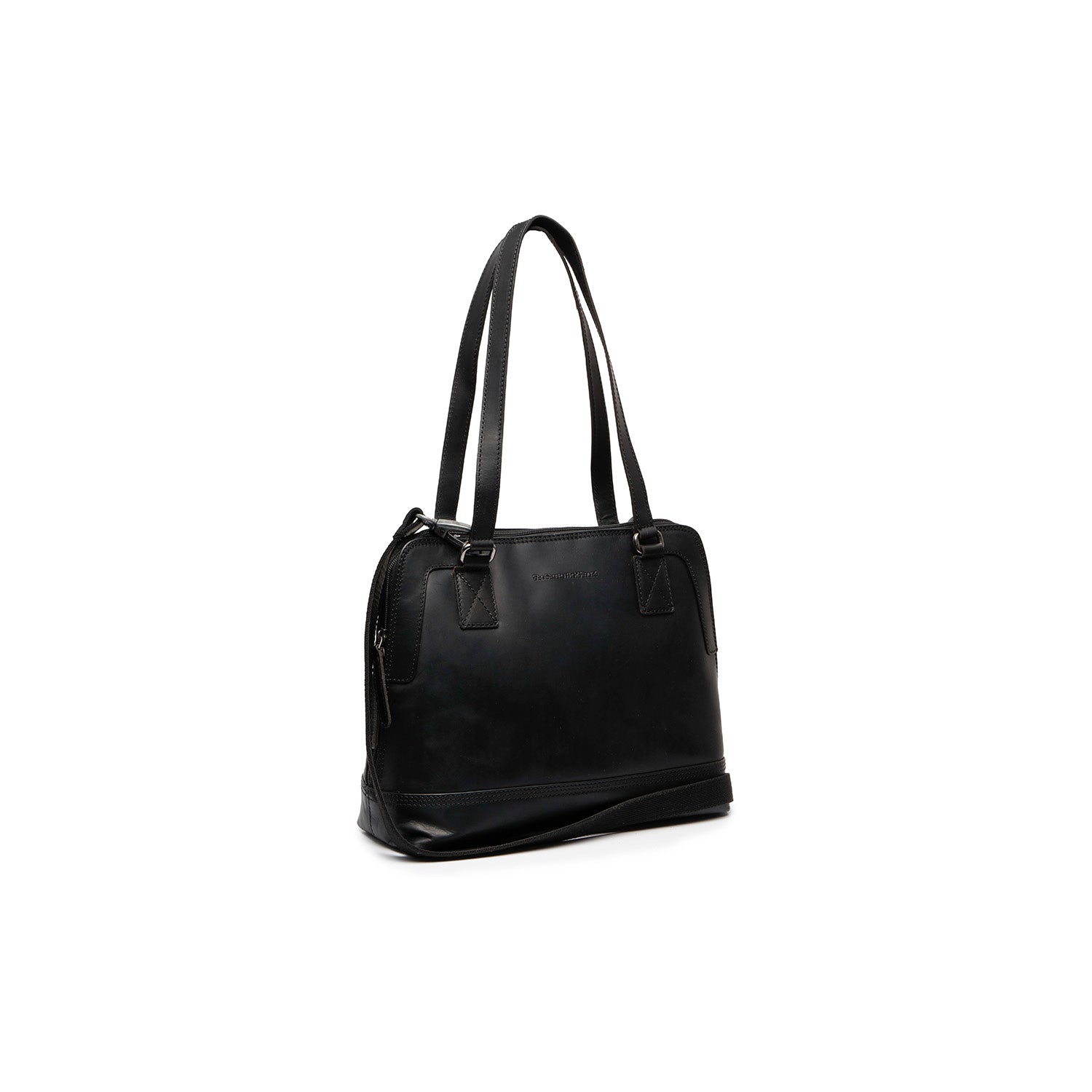 Black Leather Shoulder Bag Seron, front view