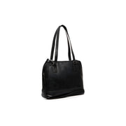 Black Leather Shoulder Bag Seron, front view