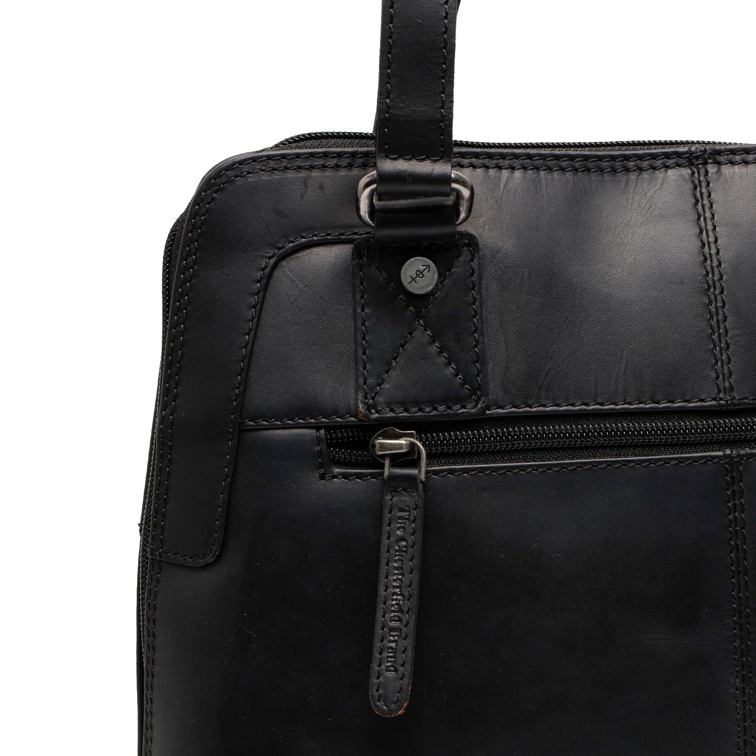Black Leather Shoulder Bag Seron, product view 3