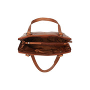 Cognac Leather Shoulder Bag Seron, detail view 3