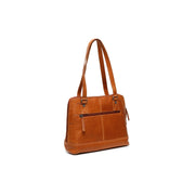 Cognac Leather Shoulder Bag Seron, detail view 4