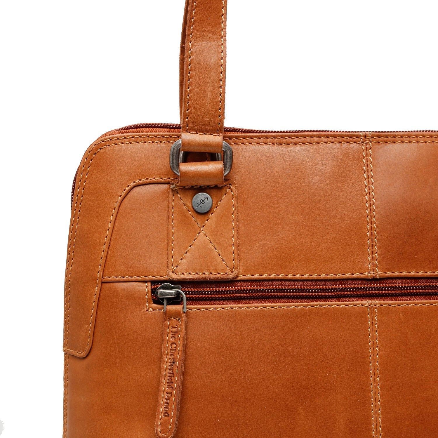 Cognac Leather Shoulder Bag Seron, product view 3