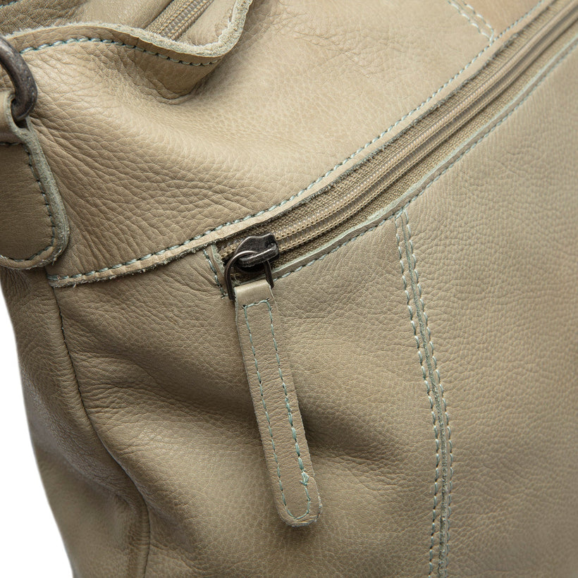 Ocean Green Leather Shoulder Bag Sintra, front view