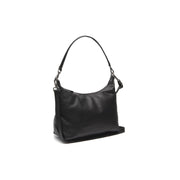 Black Leather Shoulder Bag Skara, front view
