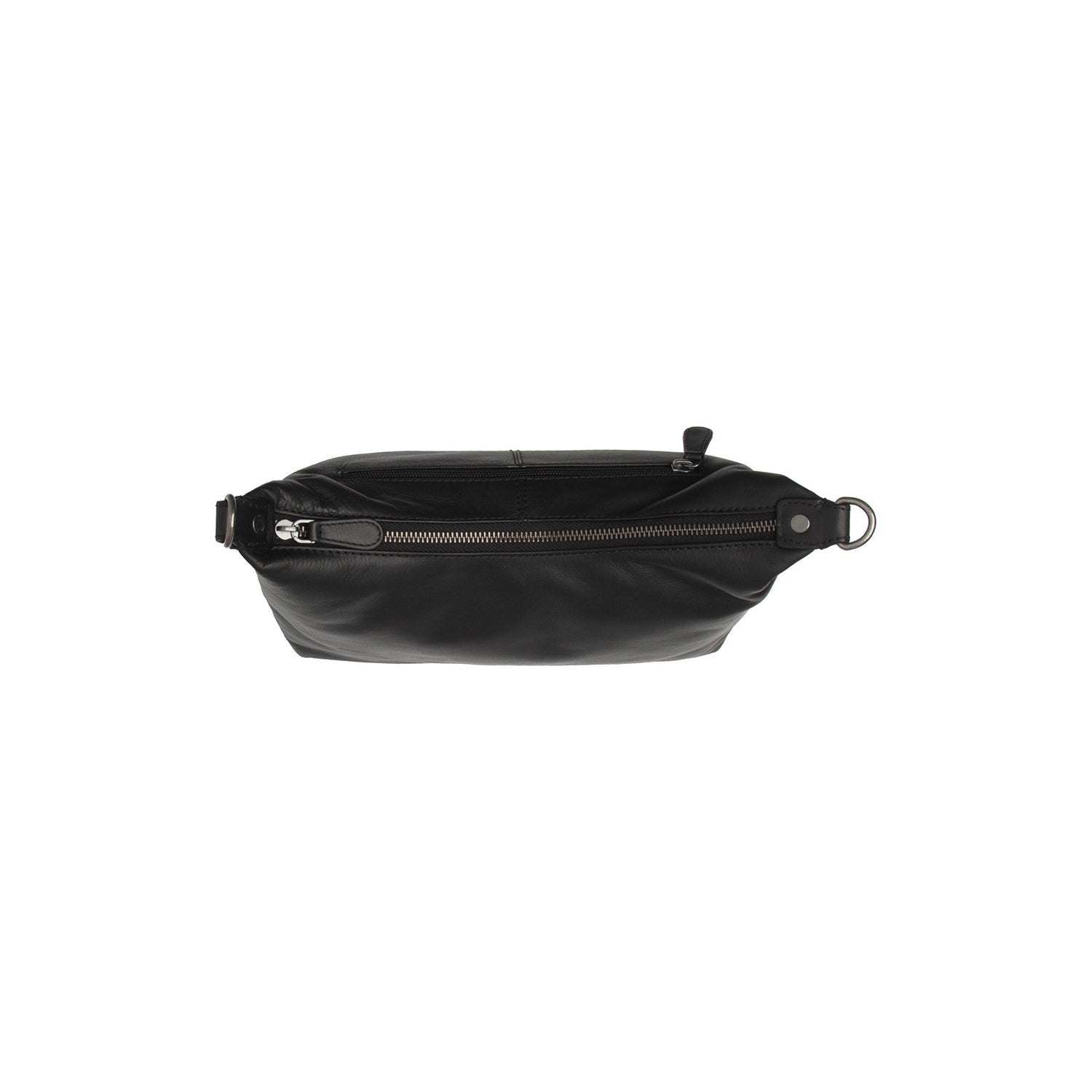 Black Leather Shoulder Bag Skara, product view 3