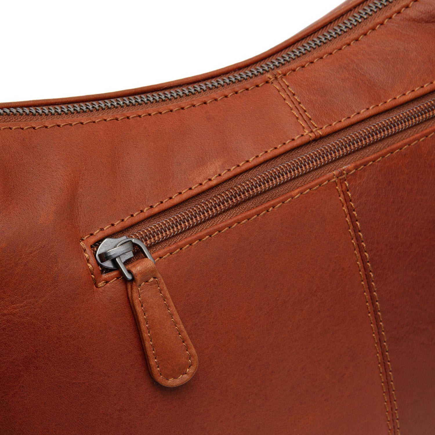 Cognac Leather Shoulder Bag Skara, detail view 4
