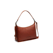 Cognac Leather Shoulder Bag Skara, front view