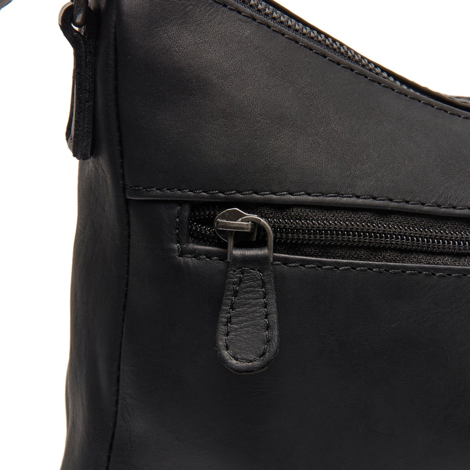 Black Leather Shoulder Bag Tivra, product view 3
