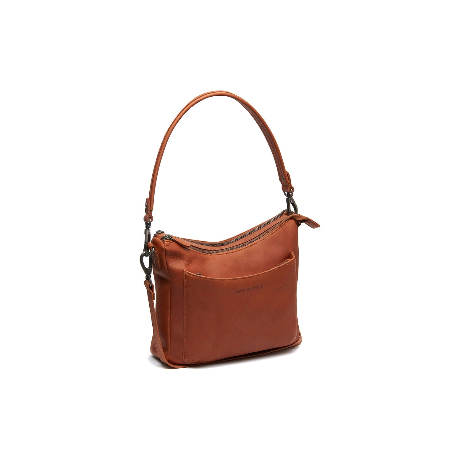 Cognac Leather Shoulder Bag Tivra, front view