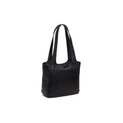 Black Leather Shoulder Bag Tofino, front view