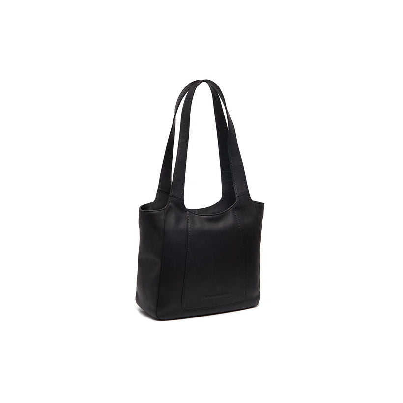 Black Leather Shoulder Bag Tofino, front view