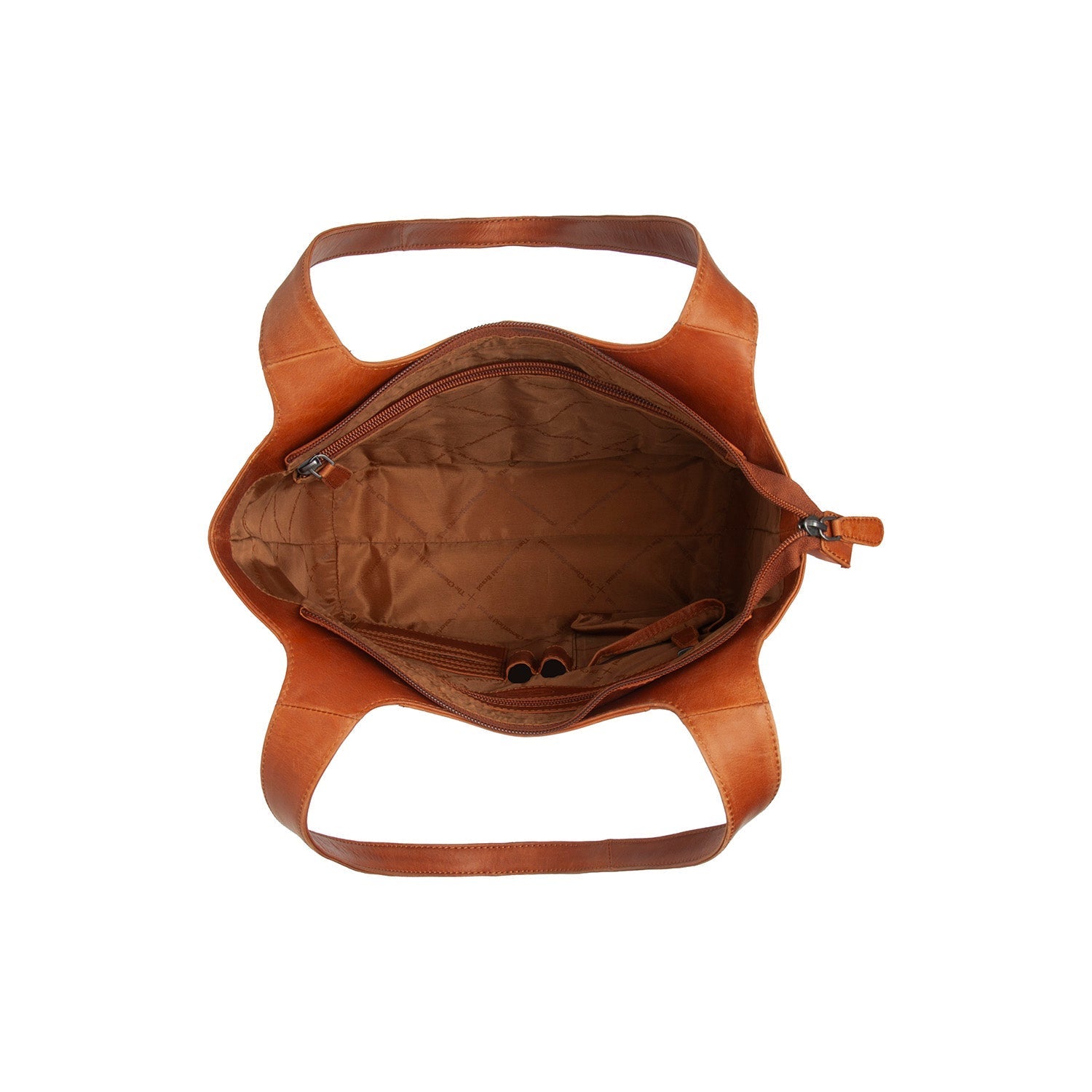 Cognac Leather Shoulder Bag Tofino, detail view 4
