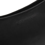 Black Leather Shoulder Bag Valentano, detail view 1
