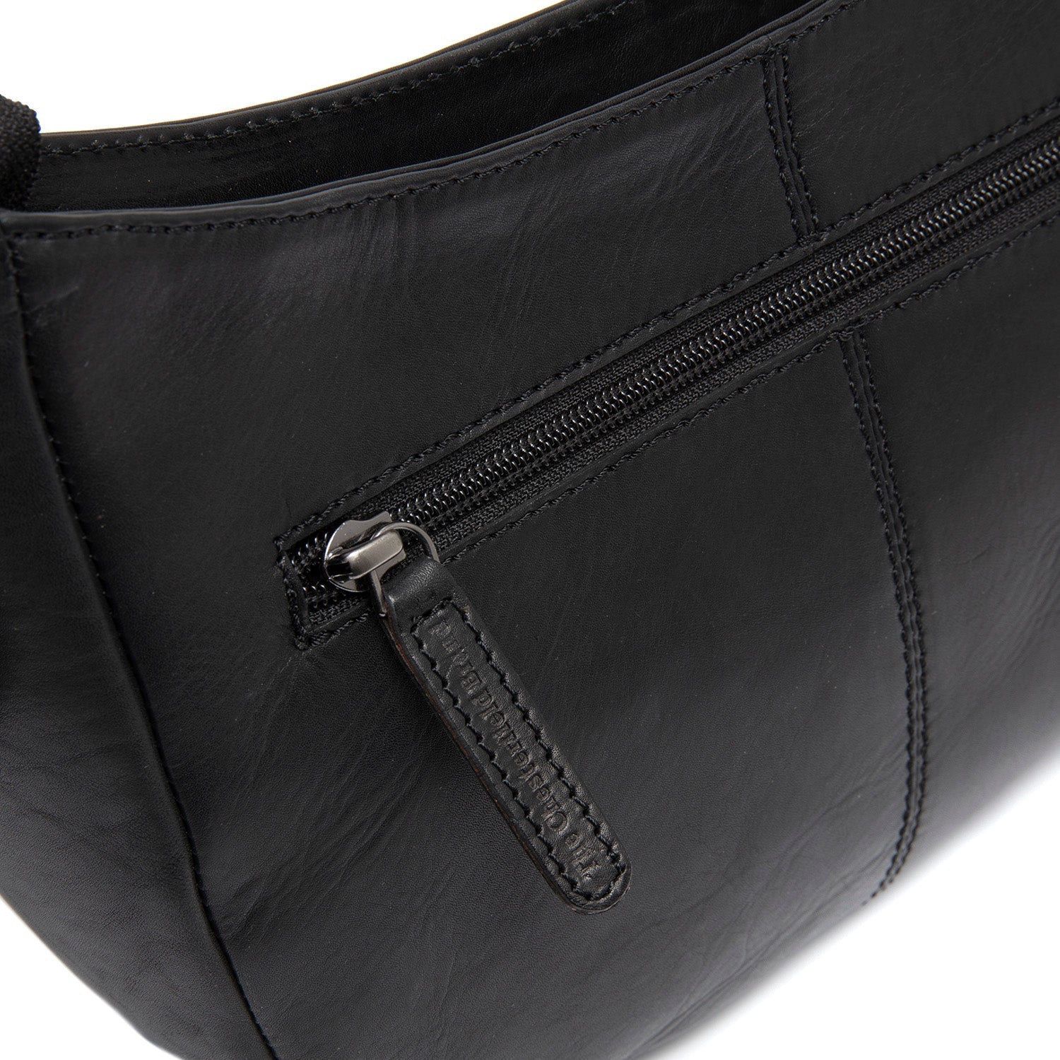 Black Leather Shoulder Bag Valentano, detail view 5