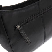 Black Leather Shoulder Bag Valentano, detail view 5