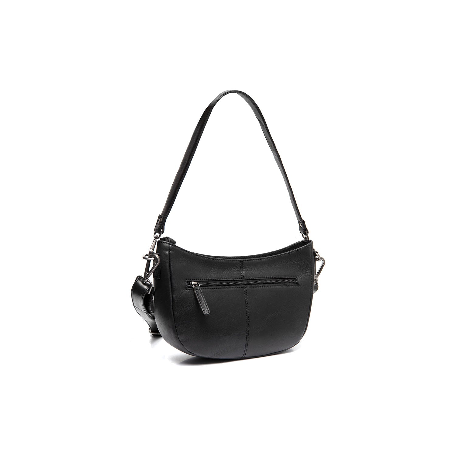 Black Leather Shoulder Bag Valentano, detail view 6