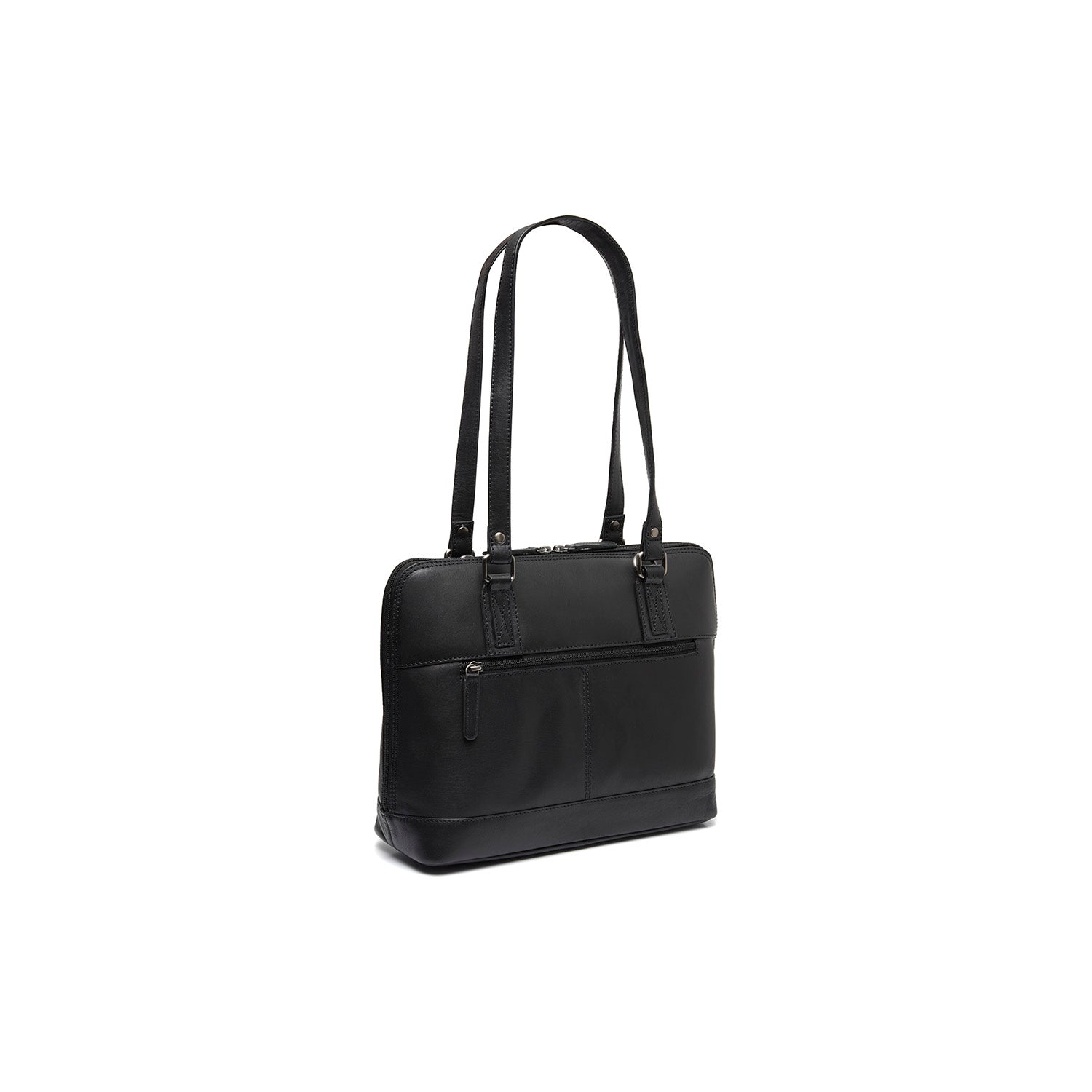 Black Leather Shoulder Bag Viamonte, detail view 4