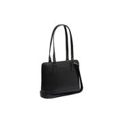 Black Leather Shoulder Bag Viamonte, front view
