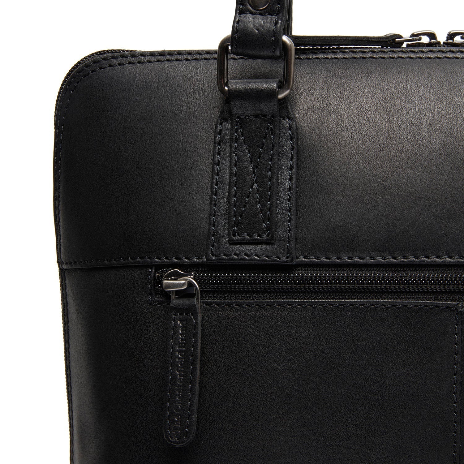 Black Leather Shoulder Bag Viamonte, product view 3