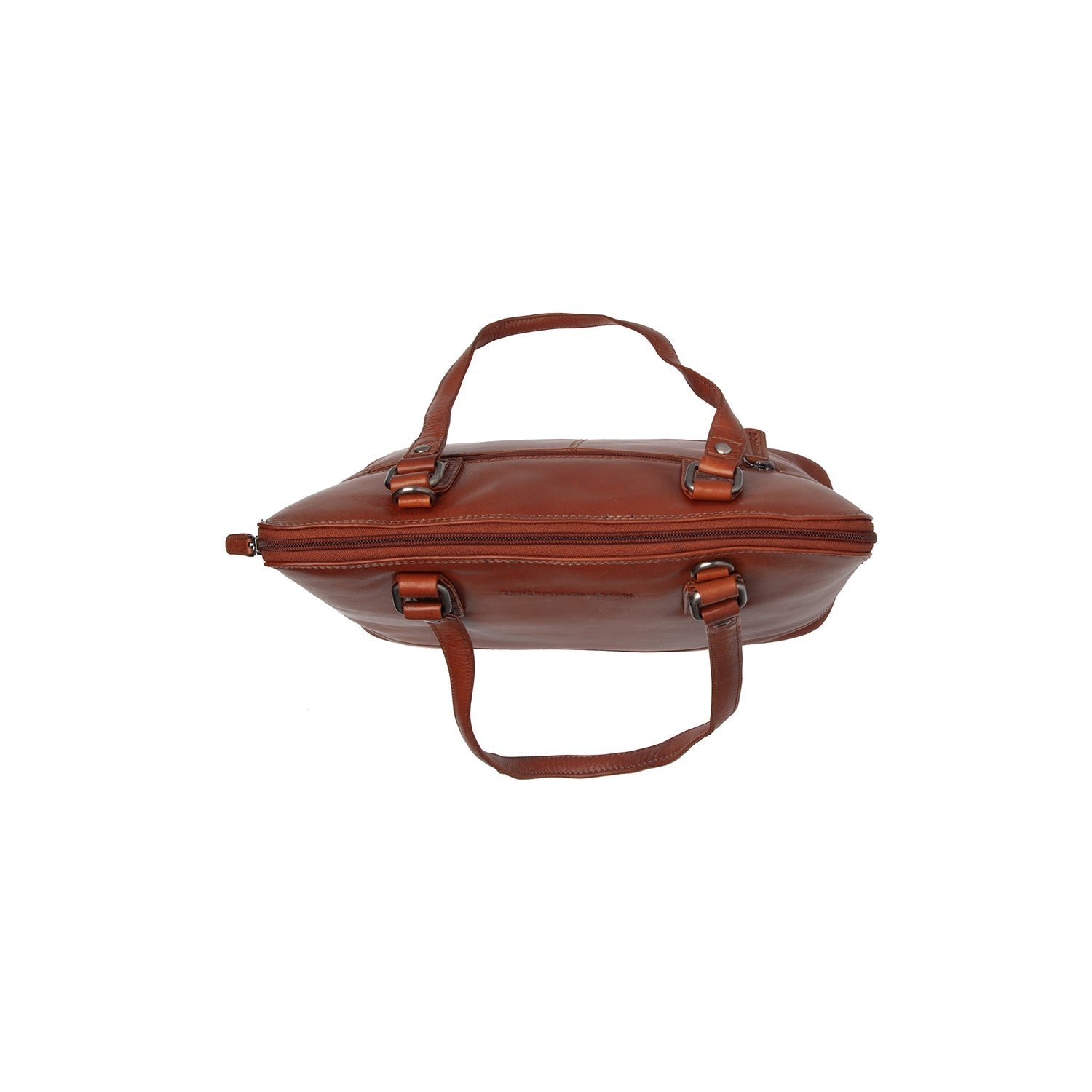Cognac Leather Shoulder Bag Viamonte, detail view 3