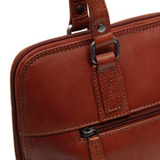 Cognac Leather Shoulder Bag Viamonte, detail view 5