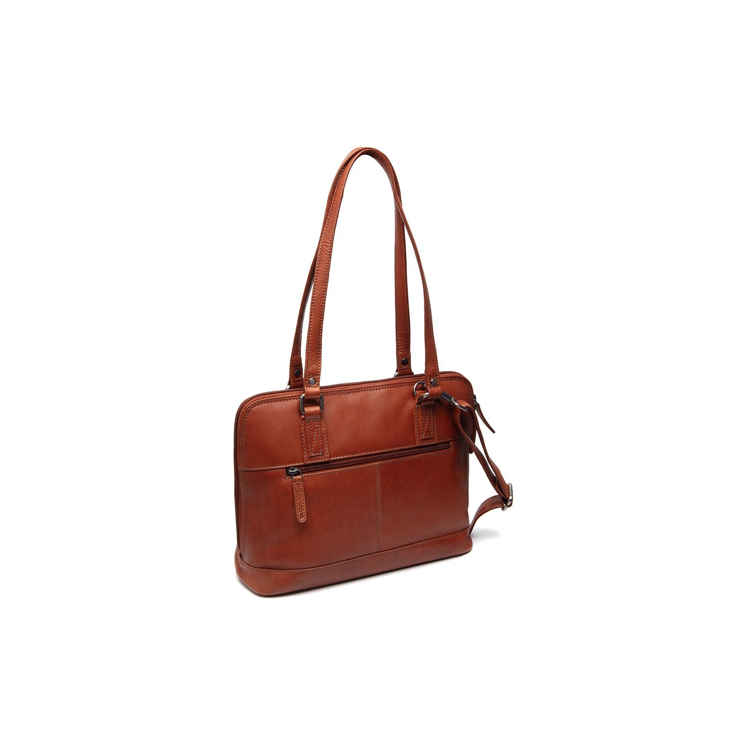 Cognac Leather Shoulder Bag Viamonte, detail view 6