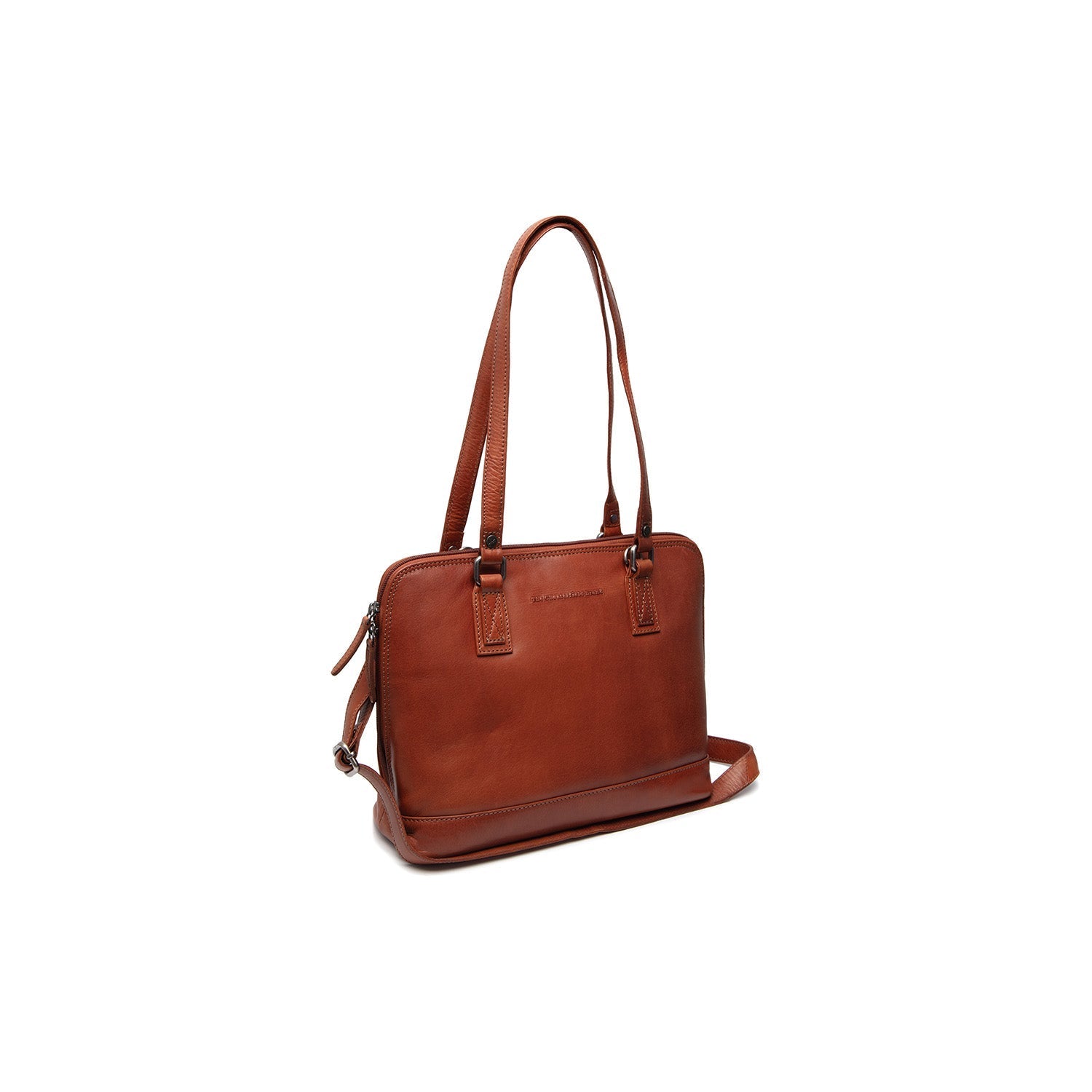 Cognac Leather Shoulder Bag Viamonte, front view