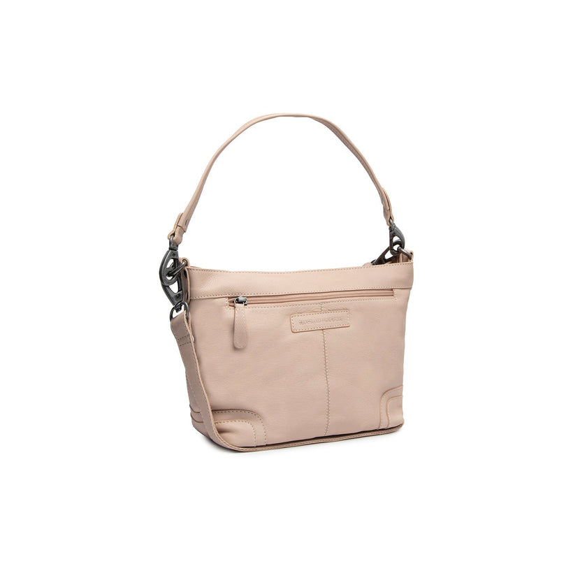 Beige Leather Shoulder Bag Zarita, front view