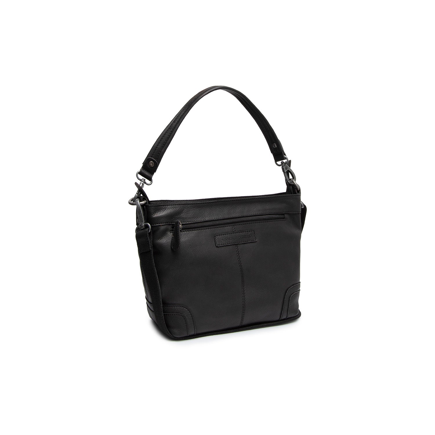 Black Leather Shoulder Bag Zarita, front view