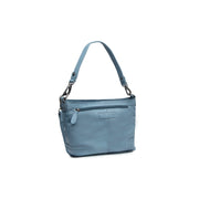 Sky Blue Leather Shoulder Bag Zarita, front view