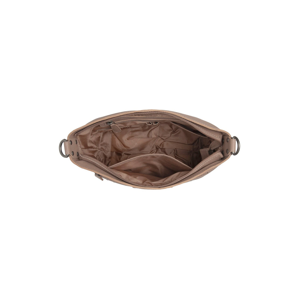 Taupe Leather Shoulder Bag Zarita, detail view 5