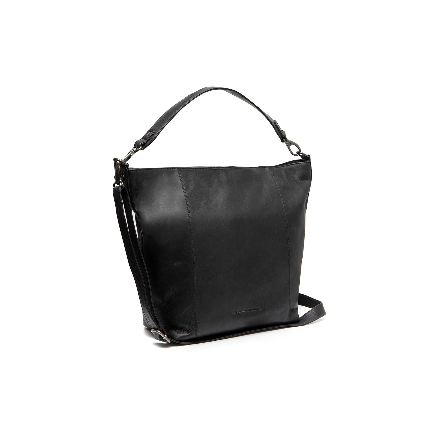 Black Leather Shoulder Bag Zira, front view