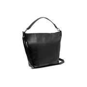 Black Leather Shoulder Bag Zira, front view