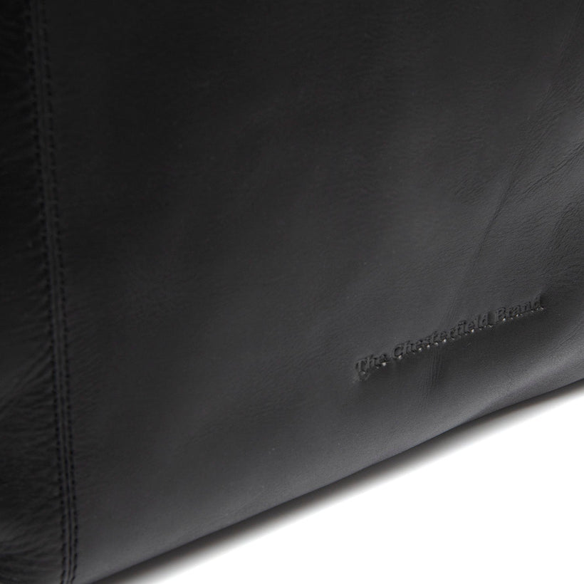 Black Leather Shoulder Bag Zira, front view