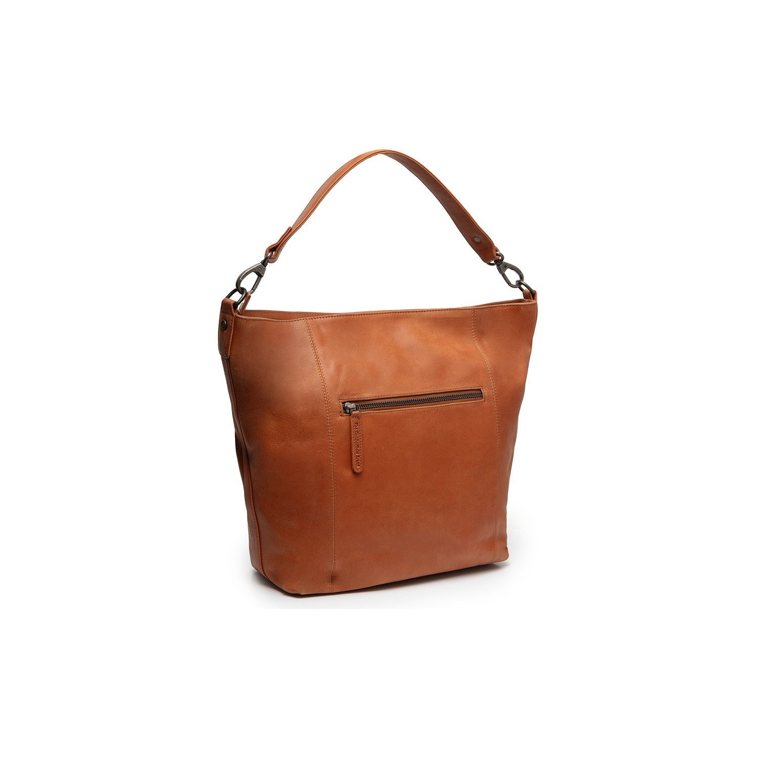 Cognac Leather Shoulder Bag Zira, detail view 4